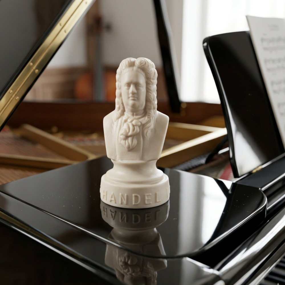 Vintage Halbe Handel Plastic Bust | 4.5" Composer Figurine | Piano Gift Decor